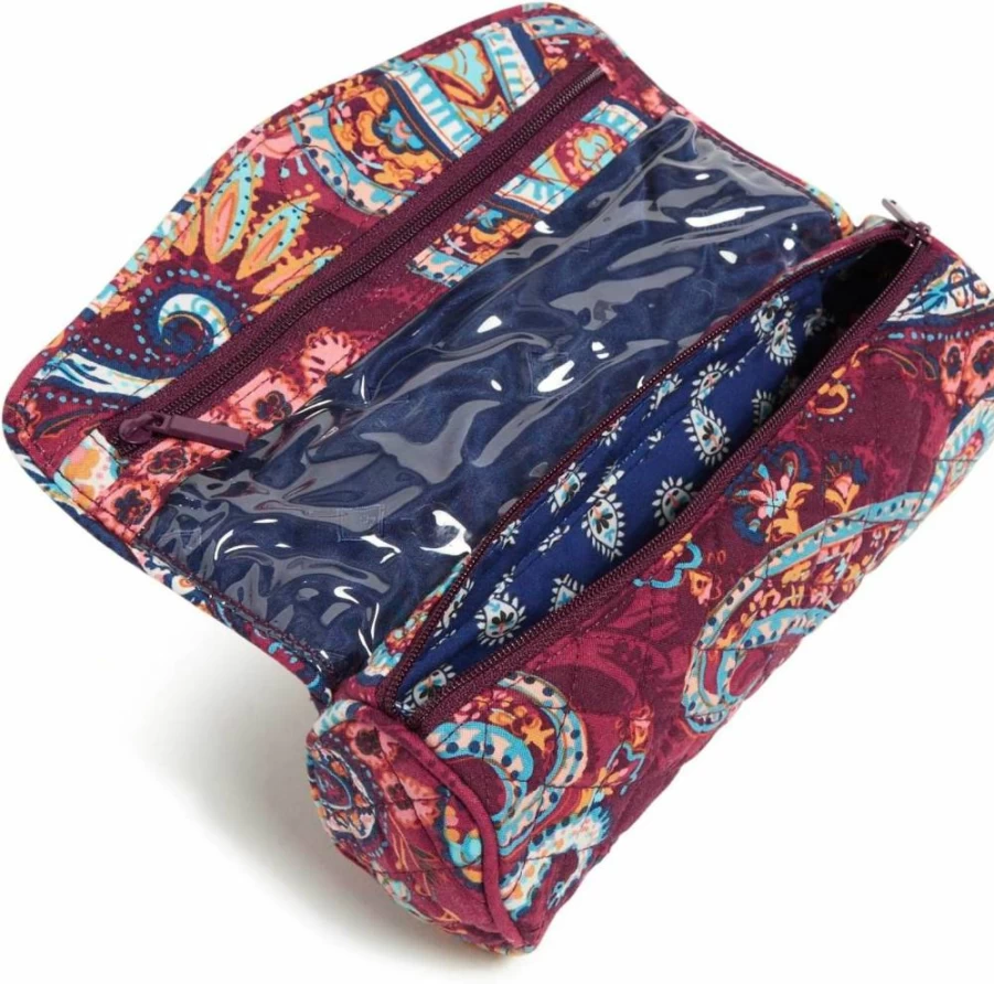 Vera Bradley Women's Cotton Cosmetic Pouch - Makeup Brush & Pencil Case Organizer