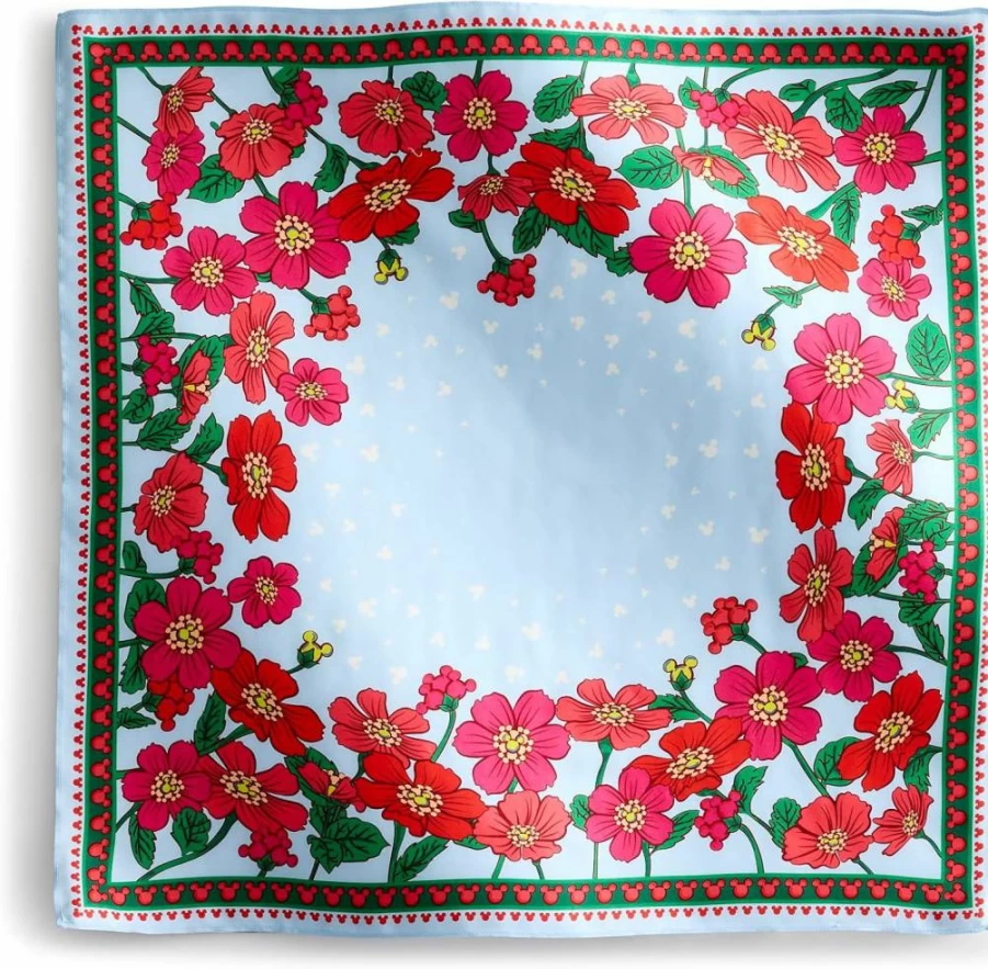 Vera Bradley Mickey Meadow Disney Square Silk Scarf - One Size Floral Print Fashion Accessory