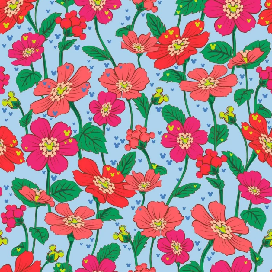Vera Bradley Mickey Meadow Disney Square Silk Scarf - One Size Floral Print Fashion Accessory