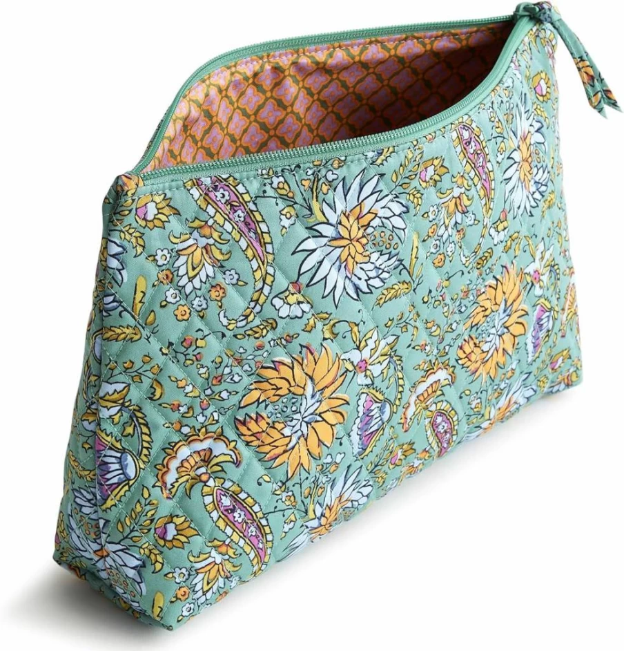 Vera Bradley Gemstone Paisley Large Cotton Pouch – Premium Travel & Storage Organizer