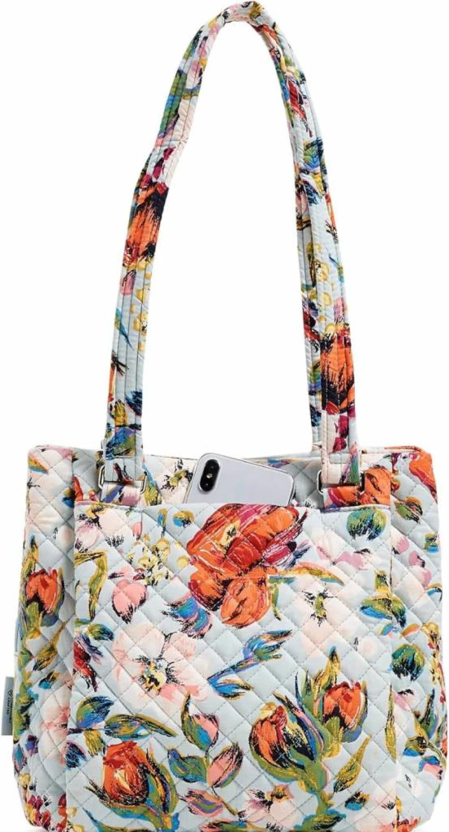 Vera Bradley Women's Multi-Compartment Cotton Satchel Purse – Stylish Shoulder Bag for Women