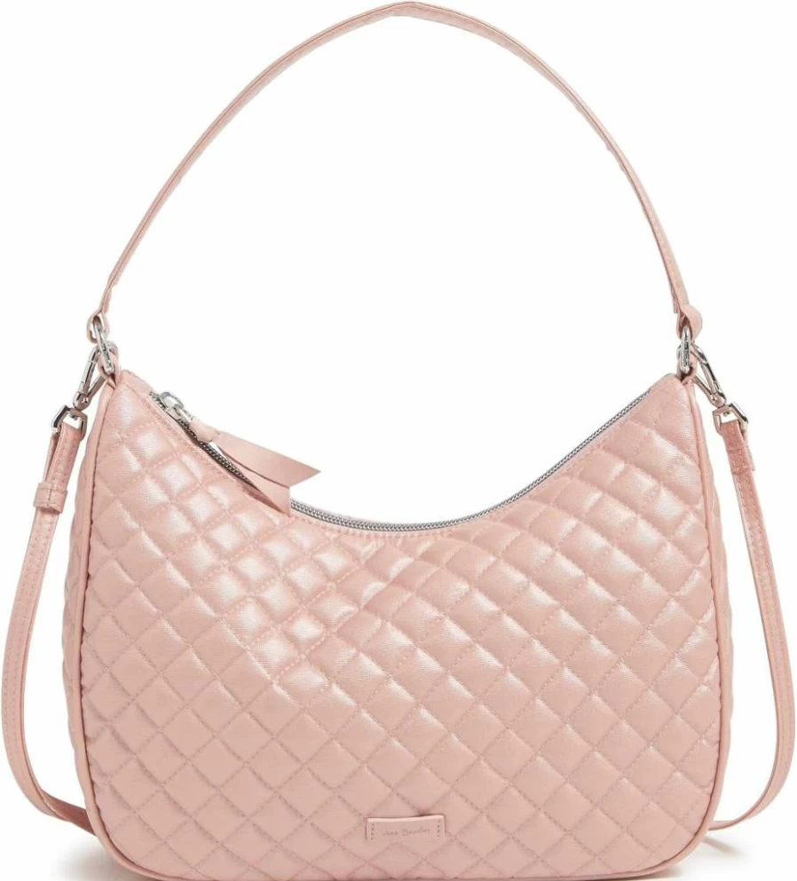 Vera Bradley Frannie Crescent Crossbody Bag for Women - Lightweight Cotton Handbag with Adjustable Strap