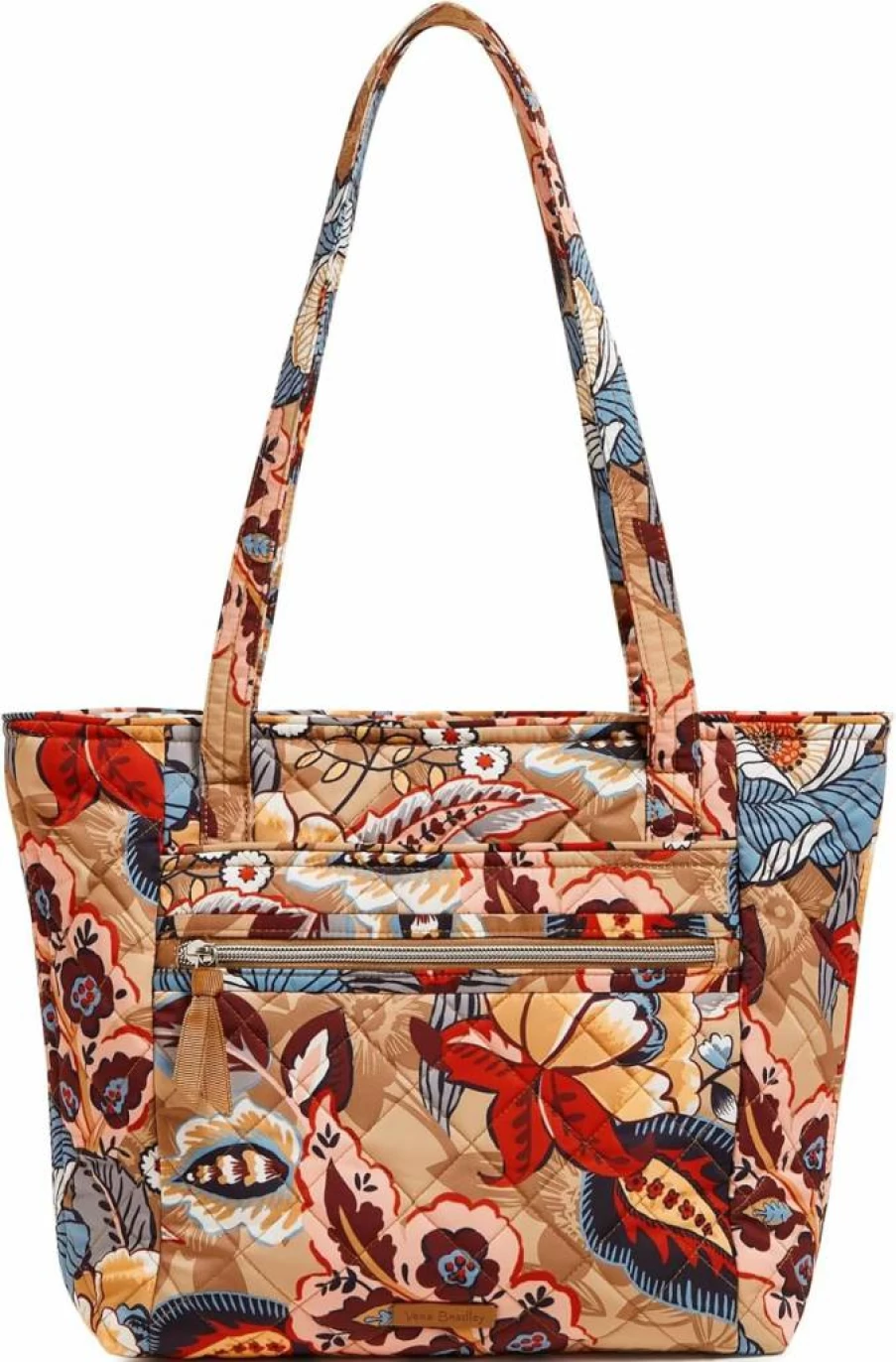 Vera Bradley Botanical Beauty Small Tote Bag - Lightweight Performance Twill Handbag for Women