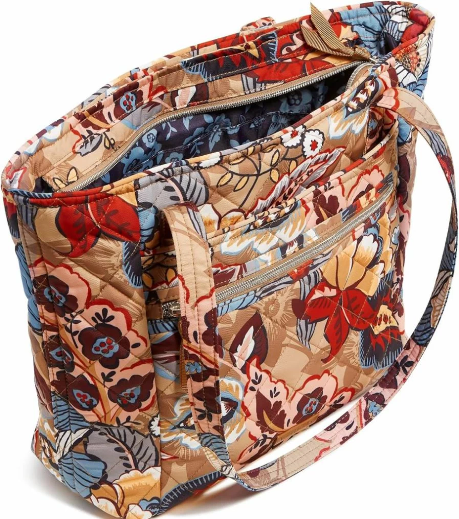Vera Bradley Botanical Beauty Small Tote Bag - Lightweight Performance Twill Handbag for Women