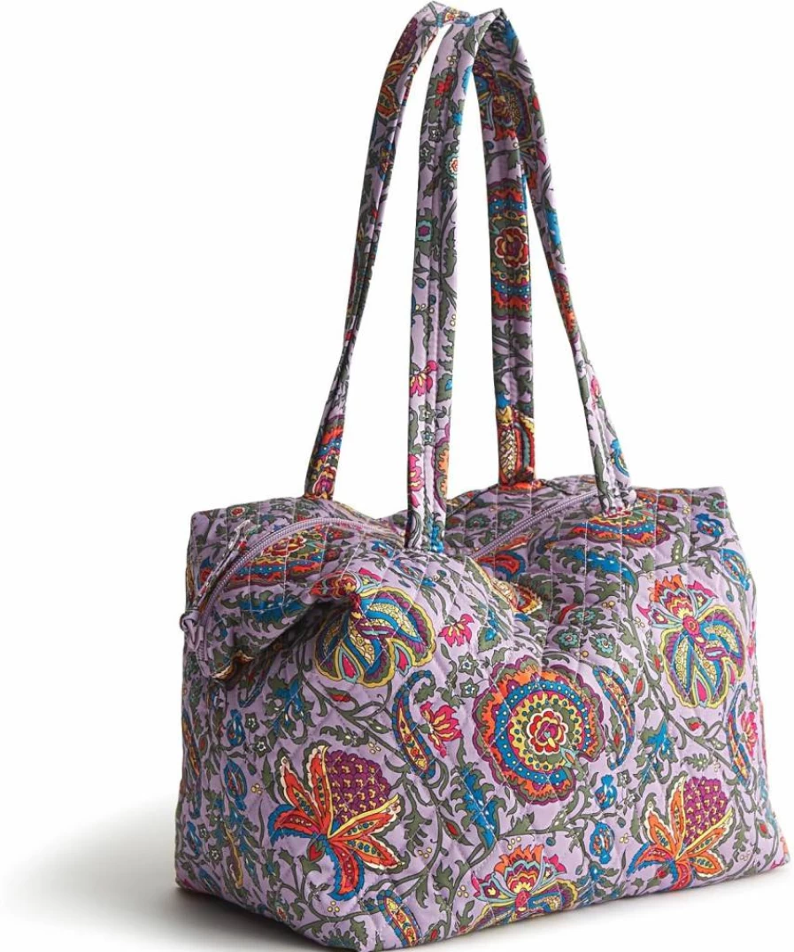 Vera Bradley Woodhill Cotton Shoulder Bag - Premium Lightweight Tote for Women