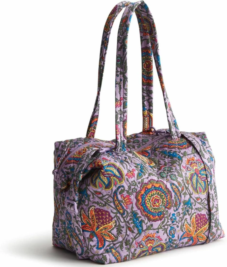 Vera Bradley Woodhill Cotton Shoulder Bag - Premium Lightweight Tote for Women