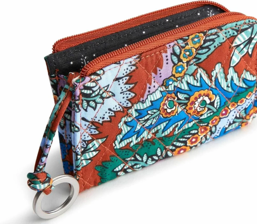 Vera Bradley Women's Cotton Zip Wallet – Stylish & Compact Card Holder Pouch