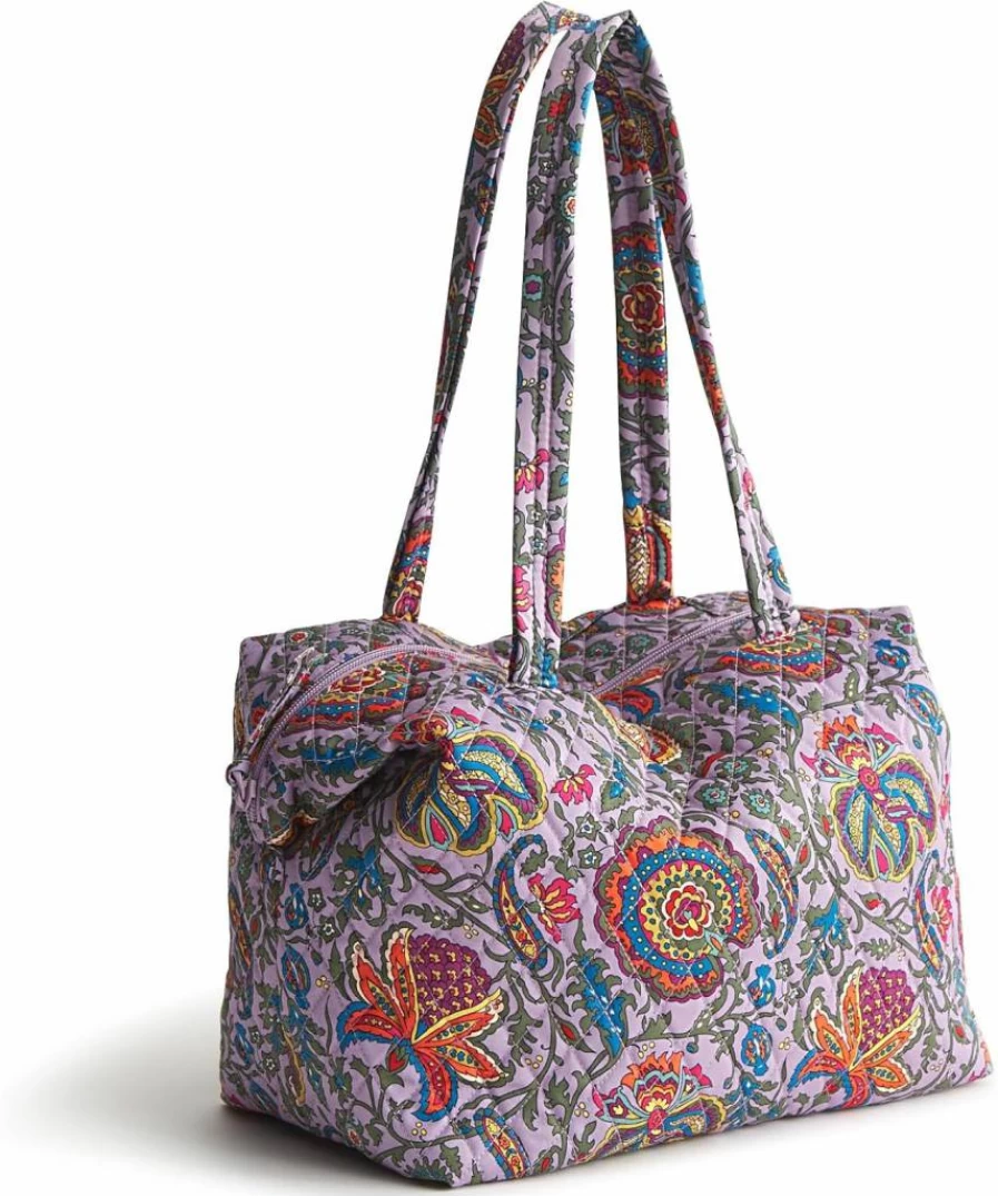 Vera Bradley Woodhill Cotton Tote Bag - Lightweight Shoulder Bag for Women, Stylish & Spacious Handbag