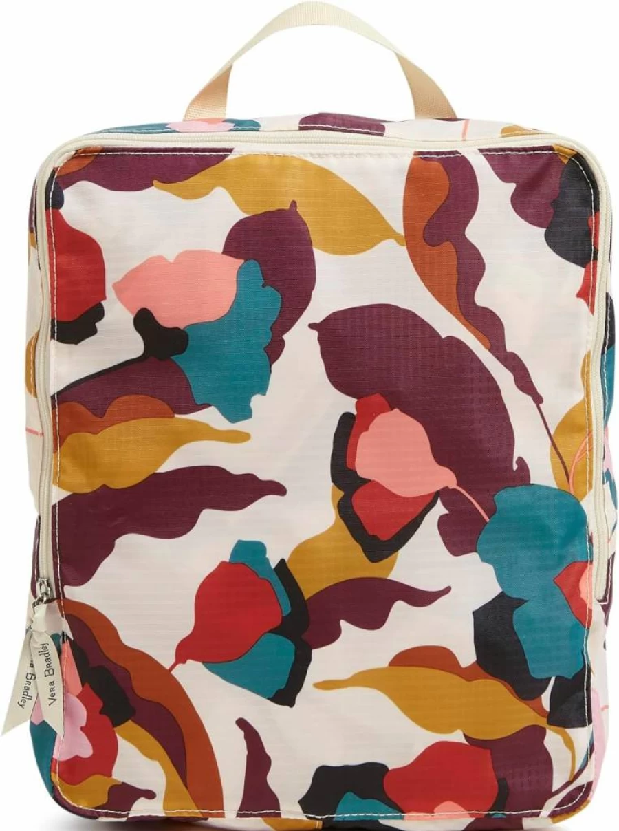Vera Bradley Magnifique Leaf Compression Packing Cubes Set of 3 | Lightweight Travel Organizers for Luggage & Suitcases