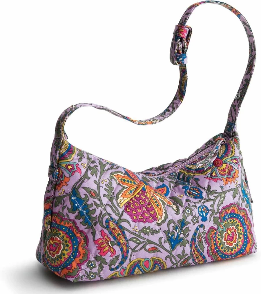 Vera Bradley Cotton Roxbury Crescent Crossbody Bag – Lightweight & Stylish Shoulder Purse for Women