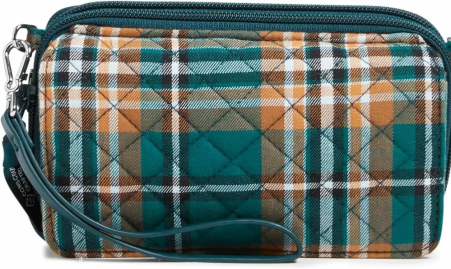 Vera Bradley RFID-Protected Women's Cotton Crossbody Purse – Lightweight All-in-One Travel Bag