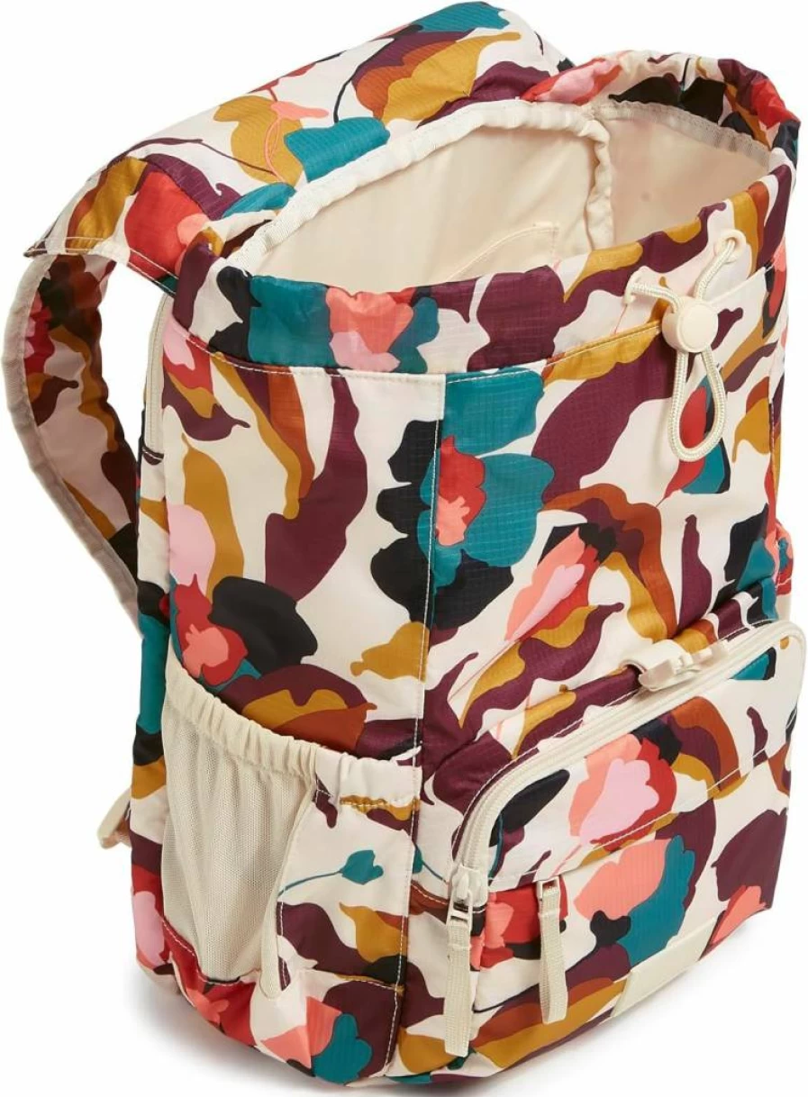 Vera Bradley Immersed Blooms Jewel Ripstop Backpack - Lightweight Daytripper Campus Bag