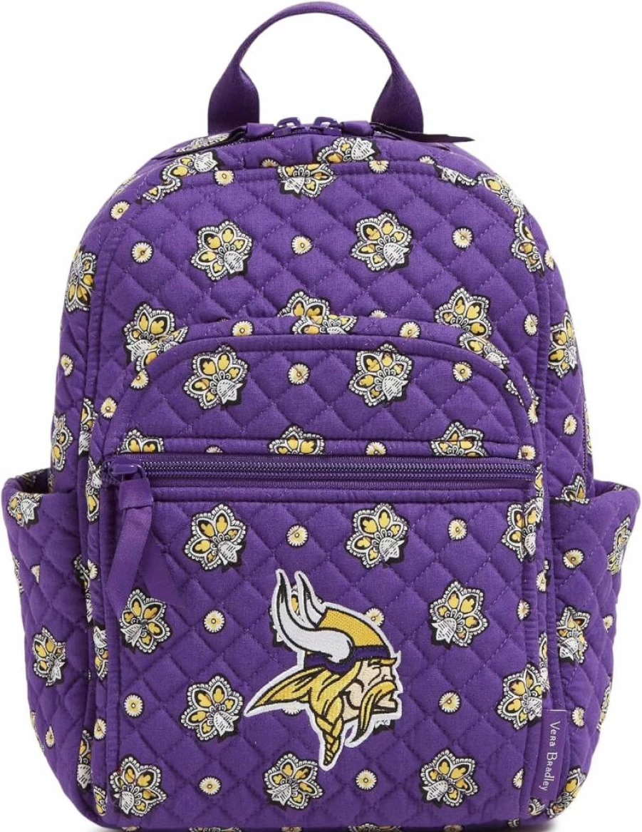 Vera Bradley NFL Team Backpack for Women - Los Angeles Chargers Powder Blue & Gold Bandana Design - Cotton Small Backpack - Multiple Teams Available