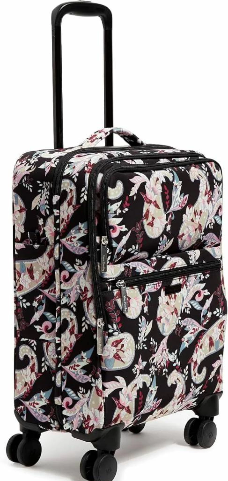 Vera Bradley Women's Lightweight Rolling Carry-On Luggage with Spinner Wheels, Softside Suitcase for Travel