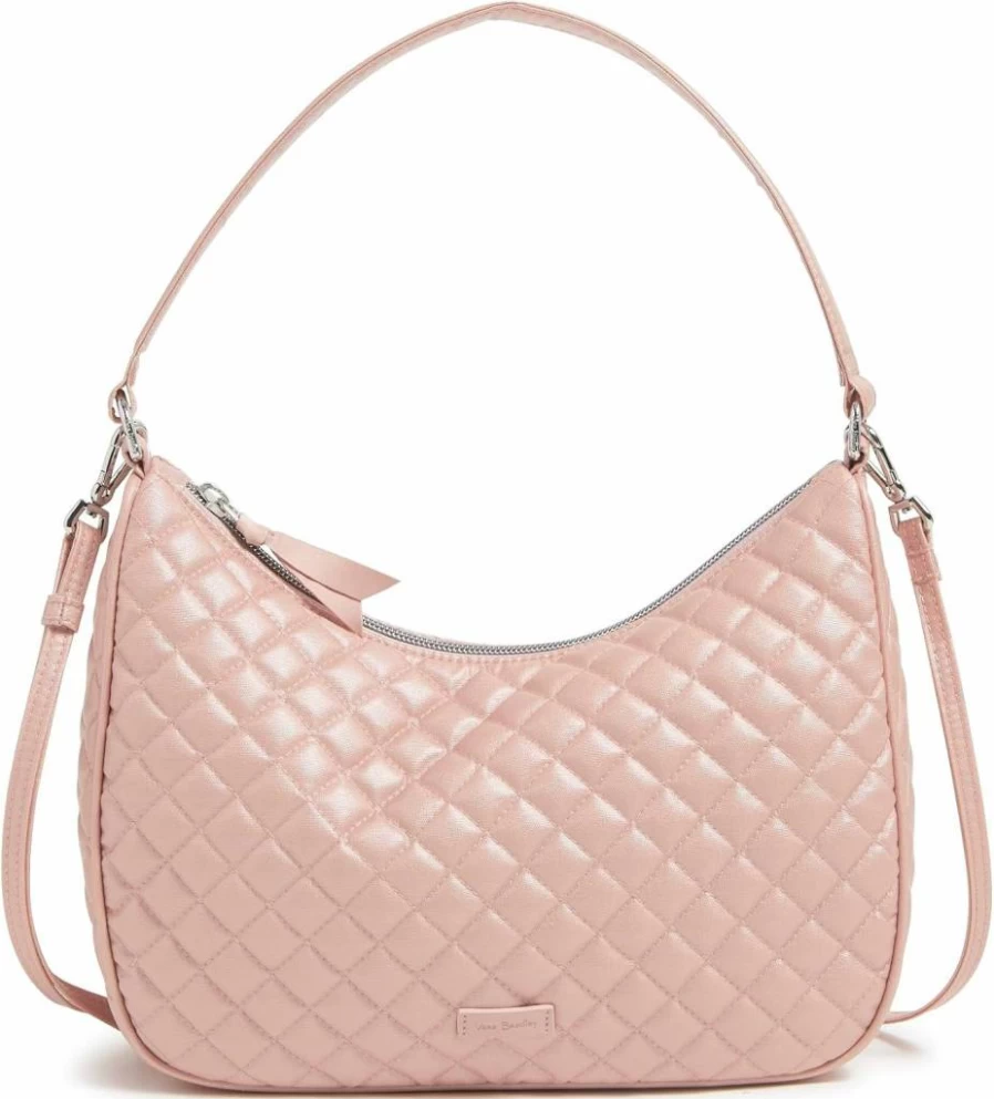 Vera Bradley Frannie Crescent Crossbody Bag for Women - Lightweight Cotton Purse with Adjustable Strap