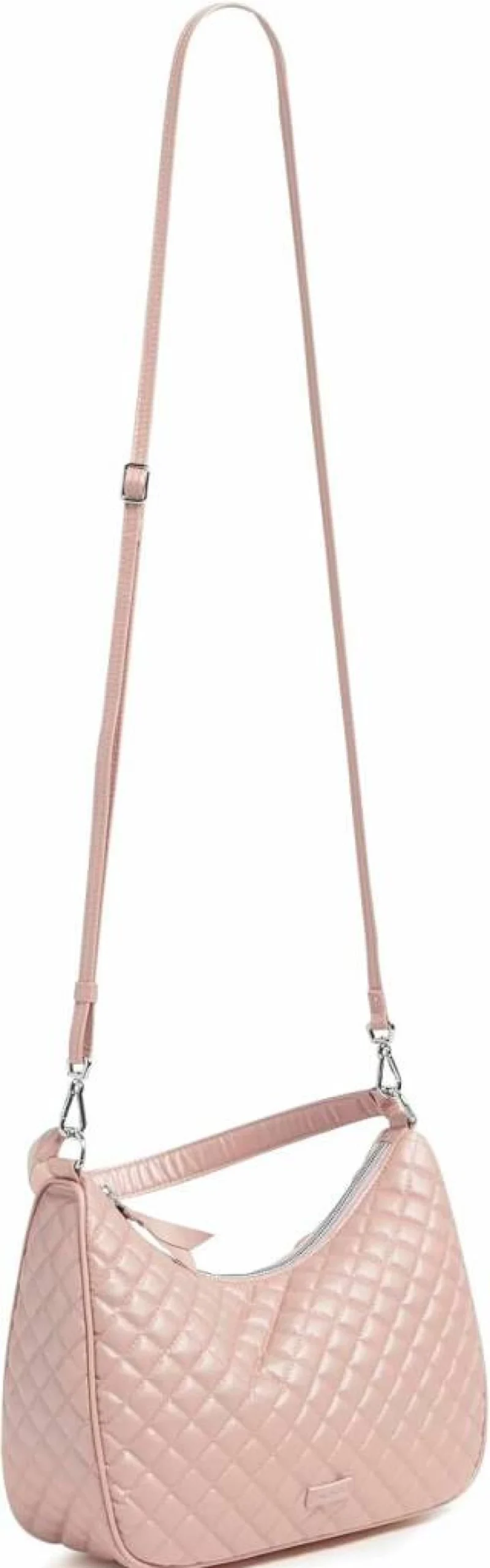 Vera Bradley Frannie Crescent Crossbody Bag for Women - Lightweight Cotton Purse with Adjustable Strap