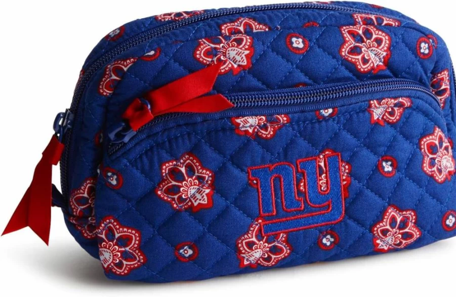 Vera Bradley NFL Team Logo Cotton Makeup Bag for Women – Reusable Cosmetic Organizer (Multiple Teams)