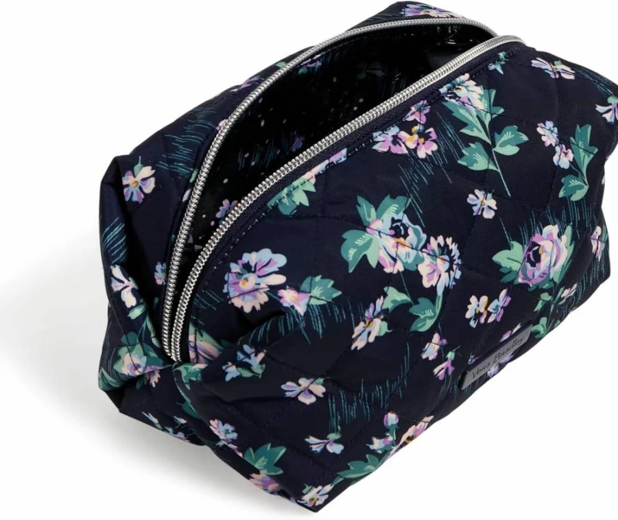Vera Bradley Parisian Bouquet Medium Makeup Bag – Performance Twill Cosmetic Organizer for Travel