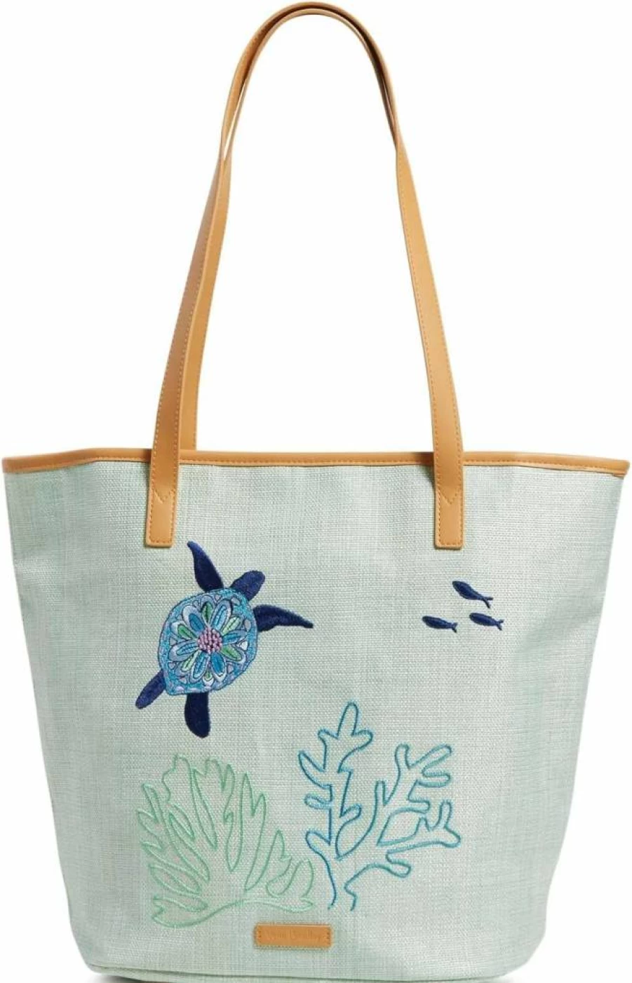 Vera Bradley Women's Straw Bucket Tote Bag - Lightweight Summer Beach Purse with Colorful Patterns