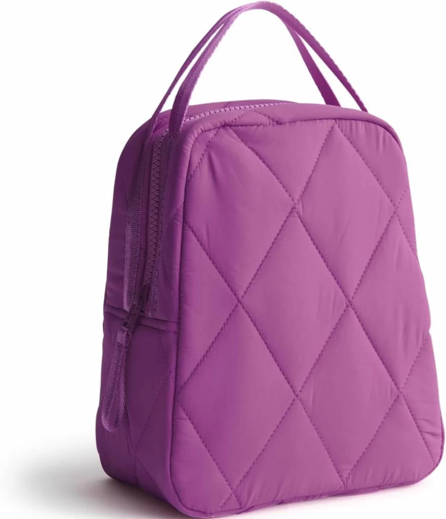 Vera Bradley Iris Orchid Lightweight Insulated Lunch Box for Work & School | Reusable Lunch Tote with Stylish Floral Design