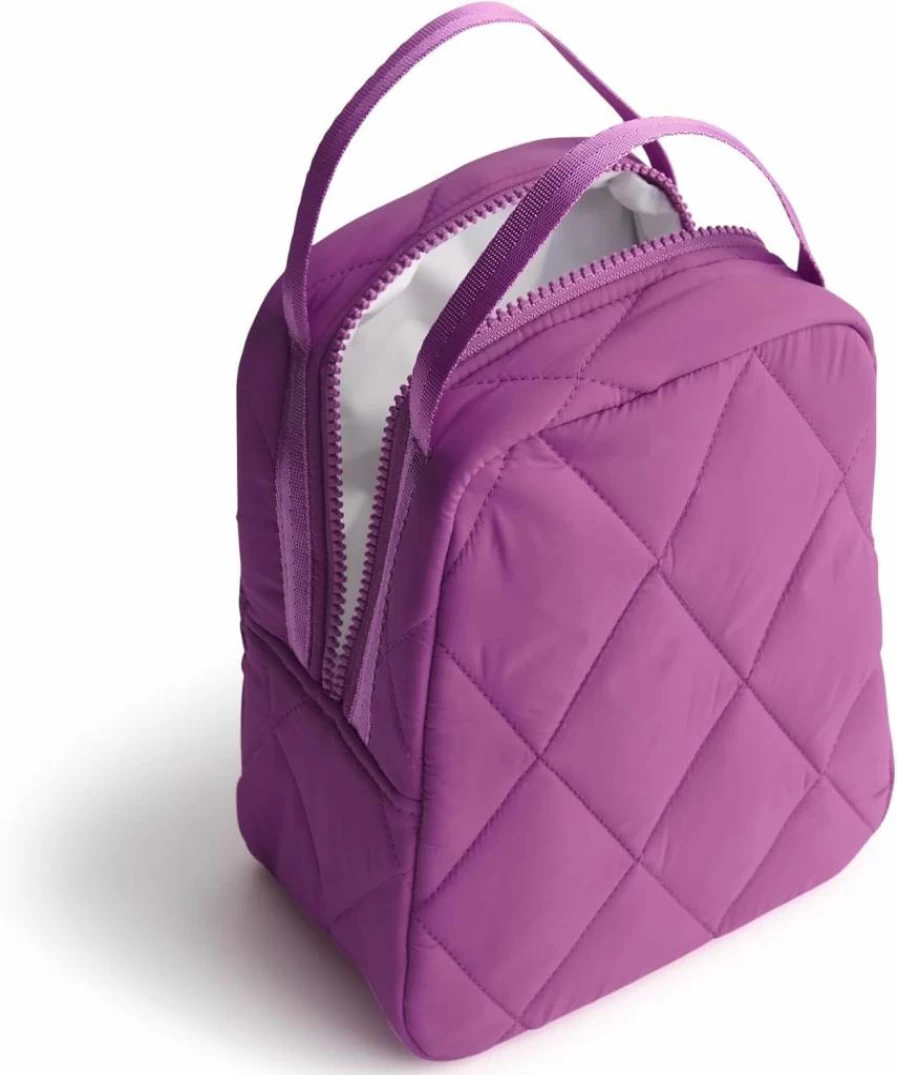 Vera Bradley Iris Orchid Lightweight Insulated Lunch Box for Work & School | Reusable Lunch Tote with Stylish Floral Design