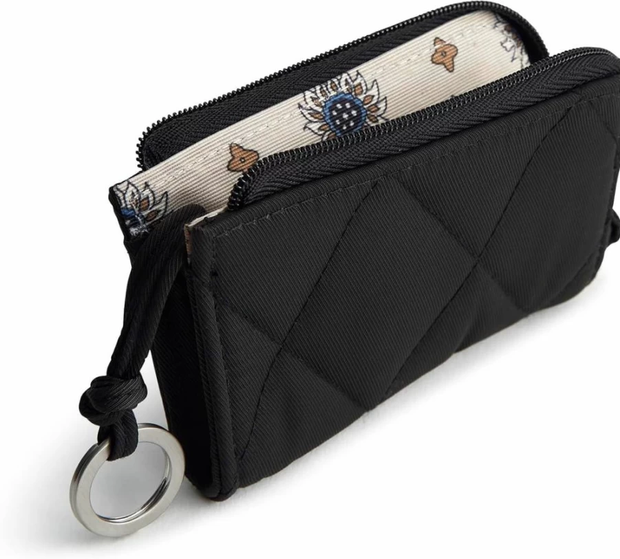 Vera Bradley Women's Twill Zip Card Holder – Stylish & Compact Wallet Pouch for Cards