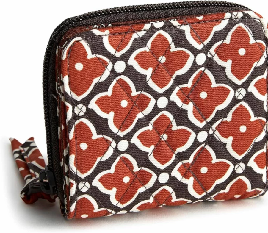 Vera Bradley Women's Small Zip-Around Wallet Premium Cotton Compact Wristlet Clutch