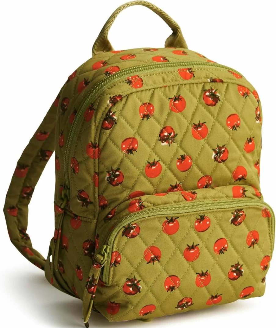 Vera Bradley Women's Colorful Bouquet Mini Backpack - Premium Cotton Banbury Daypack for Women, One Size