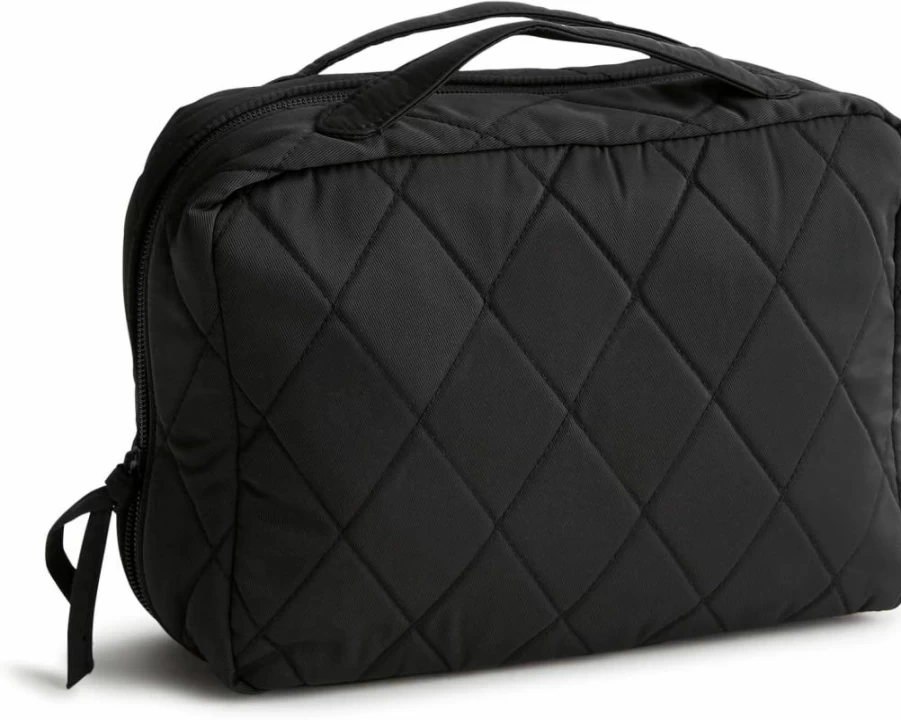 Vera Bradley Hanging Travel Organizer - Lightweight Foldable Toiletry Bag for Women & Men, Water-Resistant Cosmetic Case with Multiple Pockets, Perfect for Bathroom & Vacation Accessories
