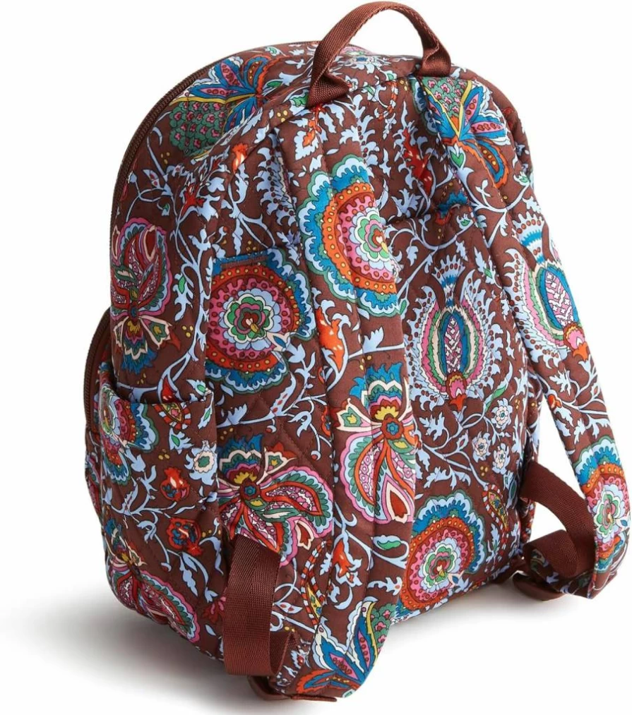 Vera Bradley Small Banbury Backpack in Premium Cotton, Garden Paisley Print – Lightweight & Stylish Daypack for Women