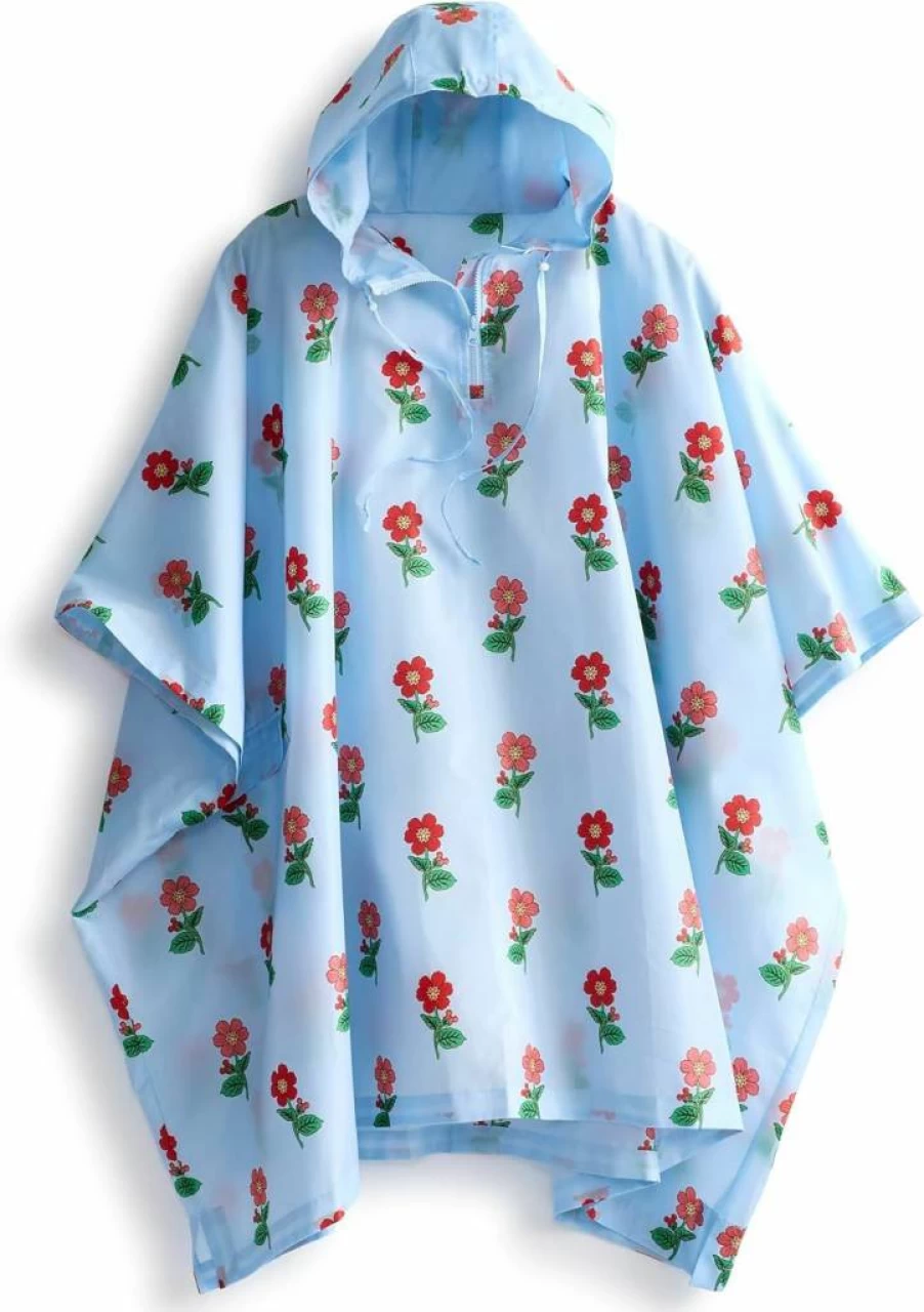 Vera Bradley Women's Mickey Meadow Ditsy Disney Packable Waterproof Rain Poncho - Lightweight Travel Hooded Cape One Size