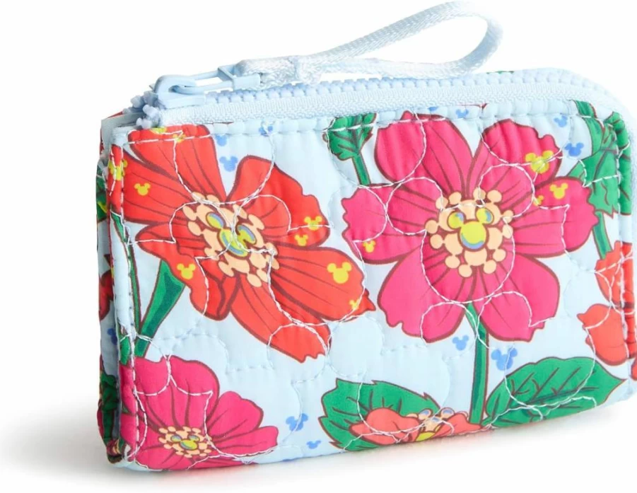 Vera Bradley Disney Mickey Meadow Featherweight Zip Card Pouch for Women - Compact & Lightweight Wallet Case