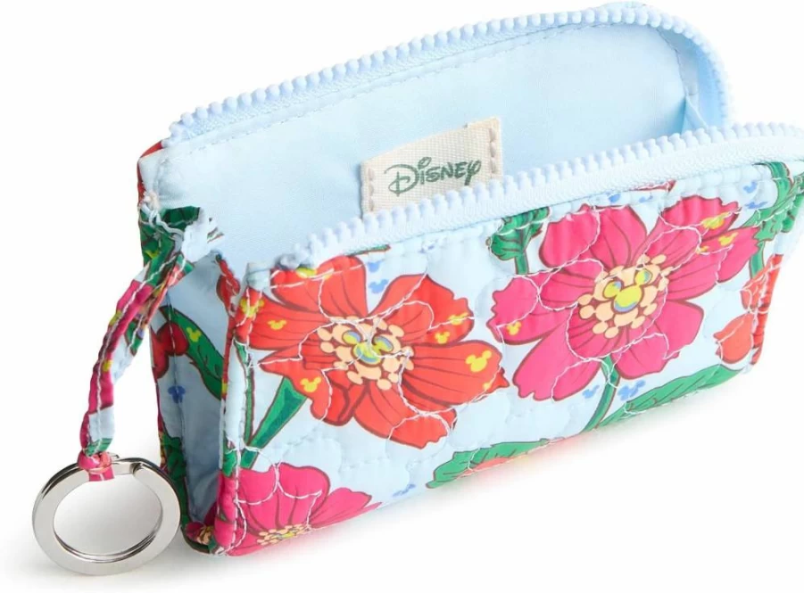 Vera Bradley Disney Mickey Meadow Featherweight Zip Card Pouch for Women - Compact & Lightweight Wallet Case