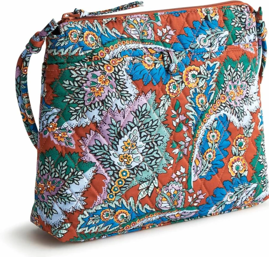 Vera Bradley Original Hipster Crossbody Bag - Premium Cotton Vegan Leather Shoulder Purse for Women