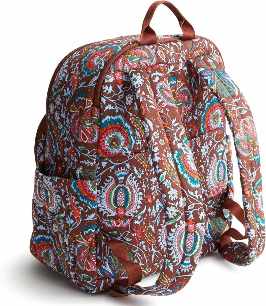 Vera Bradley Bee Garden Bancroft Backpack - Premium Cotton Laptop Backpack for Women, Lightweight Travel Backpack with Pockets, Stylish School & Work Backpack