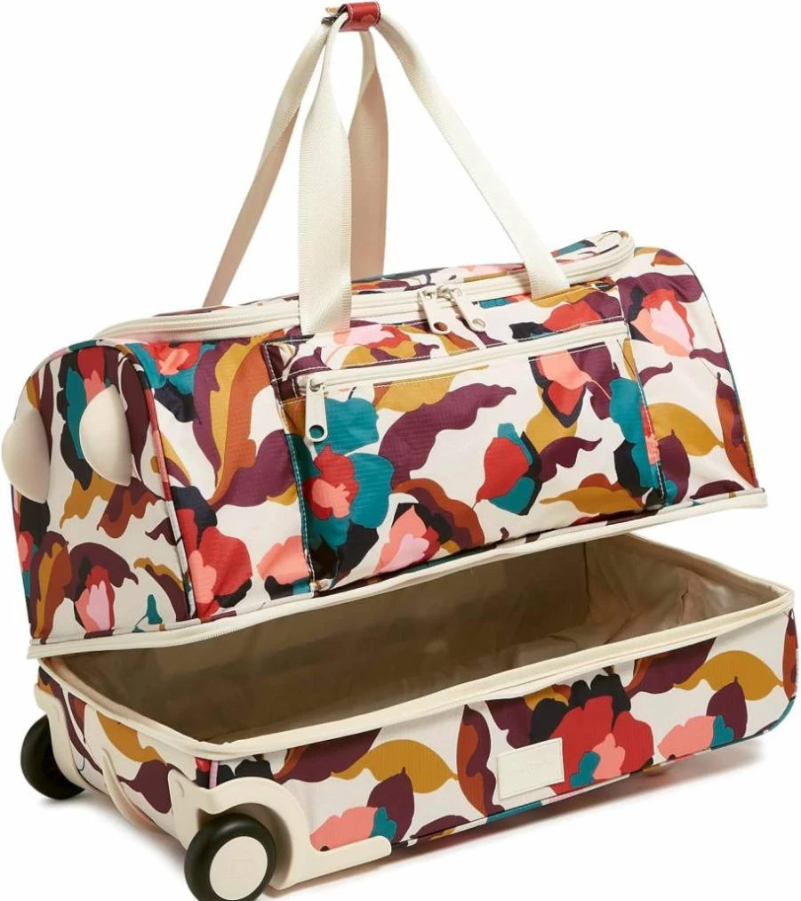 Vera Bradley Women's Foldable Rolling Duffel Bag - Eco-Friendly Recycled Ripstop Travel Luggage