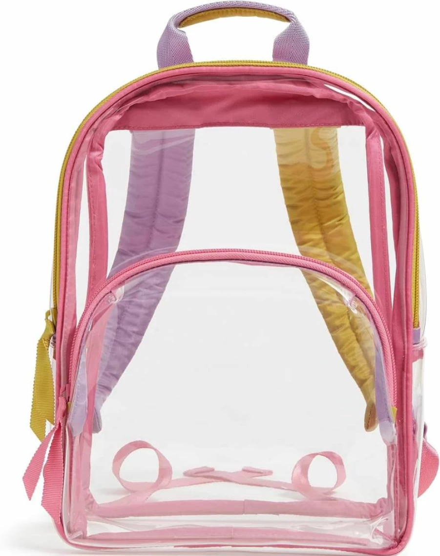 Vera Bradley Small Clear Backpack - Purple Rhapsody Lightweight Waterproof Daypack for Women & Teens