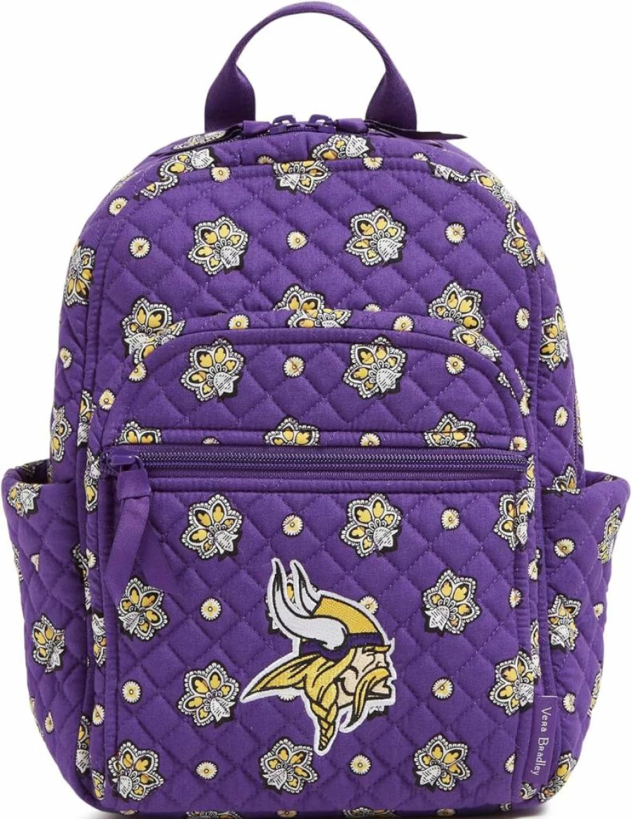 Vera Bradley Women's NFL Cincinnati Bengals Cotton Small Backpack - Orange Bandana Print, Multiple Teams Available