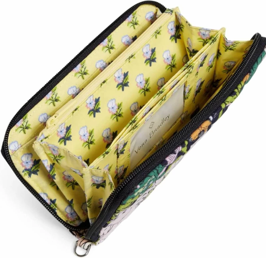 Vera Bradley RFID Blocking Wristlet for Women – Secure Cotton Accordion Wallet with Stylish Design
