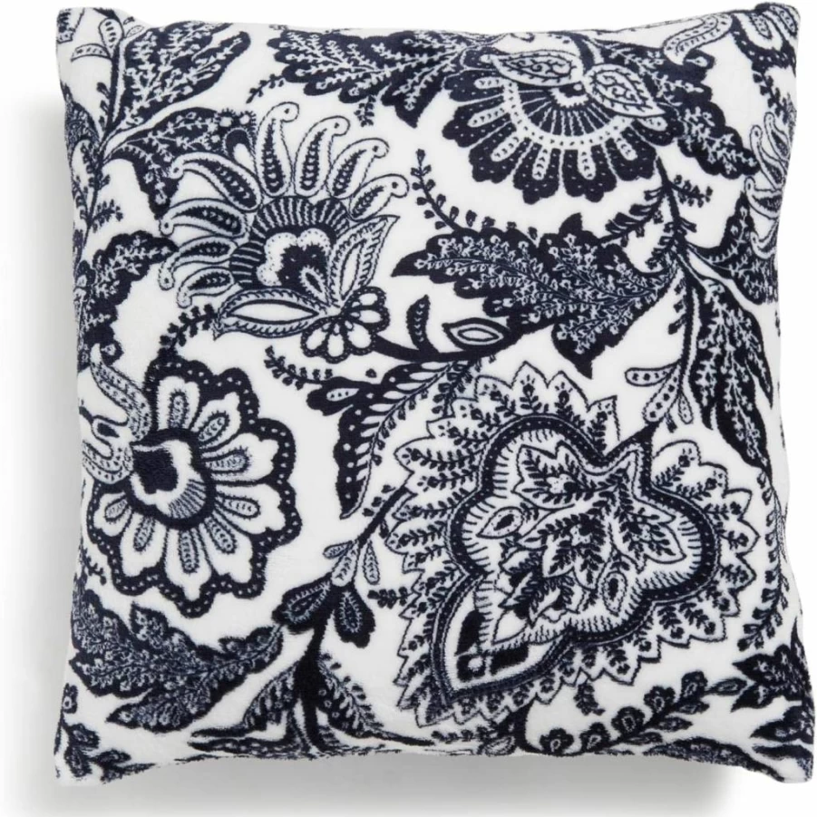 Vera Bradley Perennials Gray Decorative Throw Pillow for Women with Removable Hypoallergenic Insert, One Size