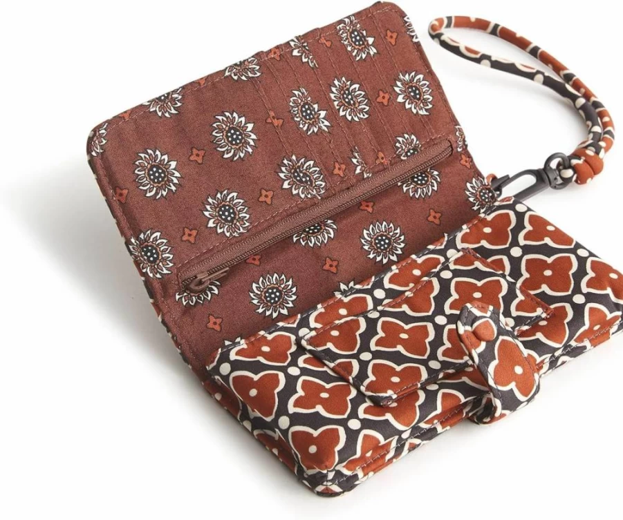 Vera Bradley Cotton Wristlet Phone Case - Premium Wrist Strap Pouch for Smartphones