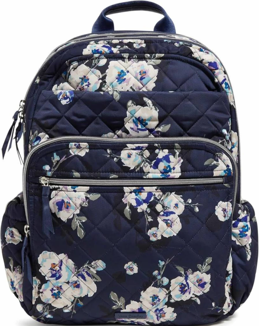 Vera Bradley Black Performance Twill XL Backpack for Women - Spacious Campus Laptop Bag, One Size