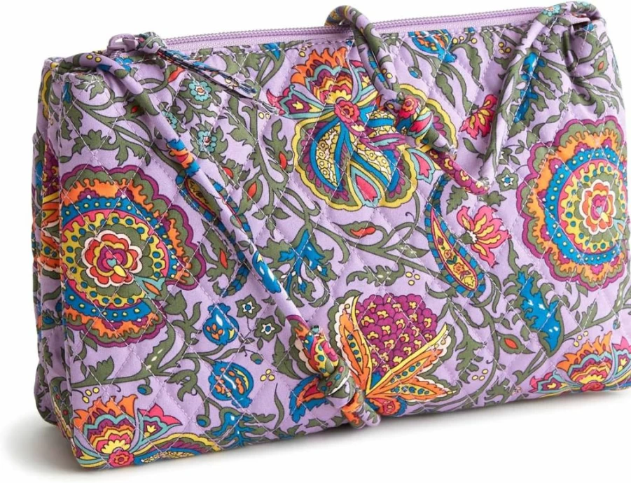 Vera Bradley Foxbury Crossbody Bag Premium Cotton Vegan Leather Lightweight Adjustable Strap Women's Shoulder Purse
