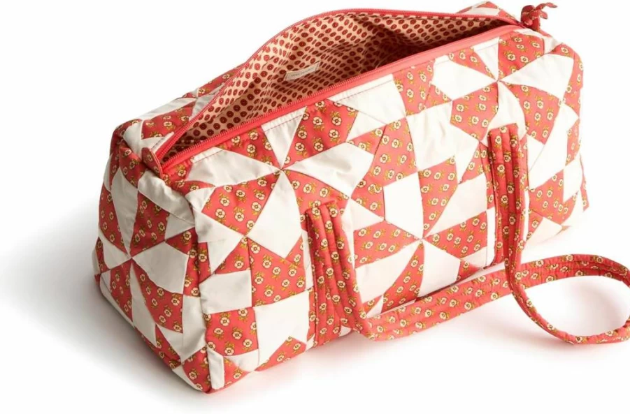 Vera Bradley Poppy Patchwork Original Duffel Bag - Premium Cotton Small Travel Tote for Women