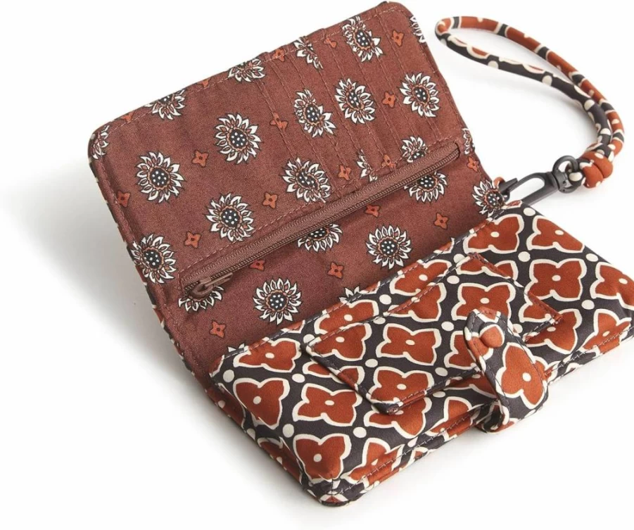 Vera Bradley Cotton Wristlet Phone Case - Premium Wrist Strap Pouch for Smartphones