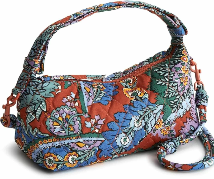 Vera Bradley Cotton Roxbury Crescent Crossbody Bag – Premium Lightweight Handbag for Women