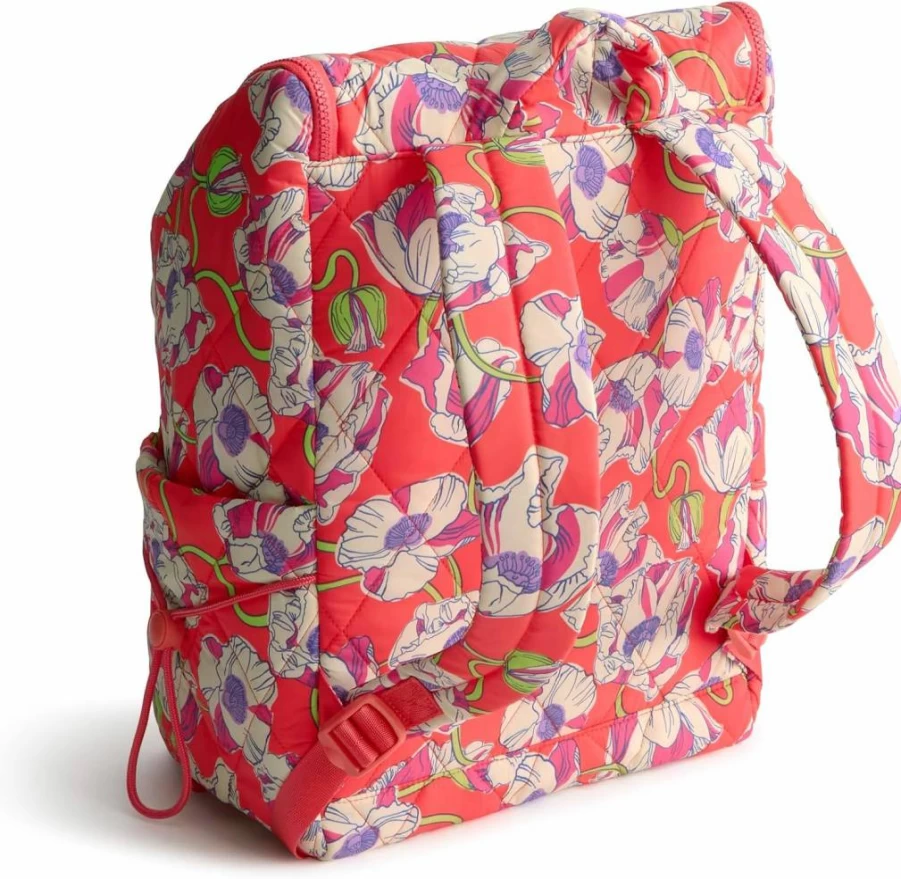 Vera Bradley Swirling Poppies Lightweight Cooler Backpack for Travel and Picnics