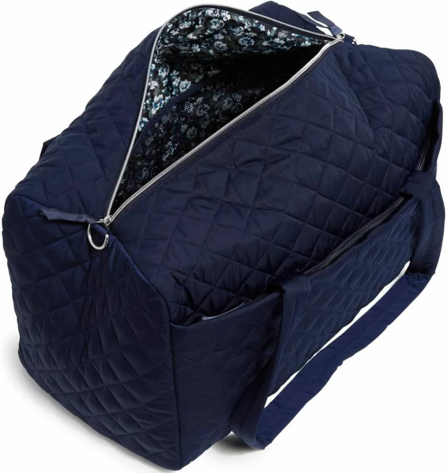 Vera Bradley Paris Plaid Large Travel Duffle Bag for Women - Lightweight & Spacious Performance Twill Carryall