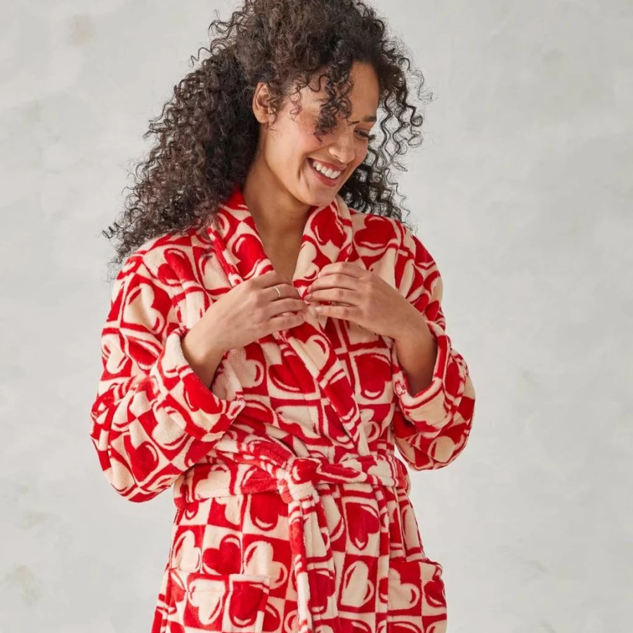 Vera Bradley Women's Cozy Fleece Robe - Soft Plush Loungewear with Pockets
