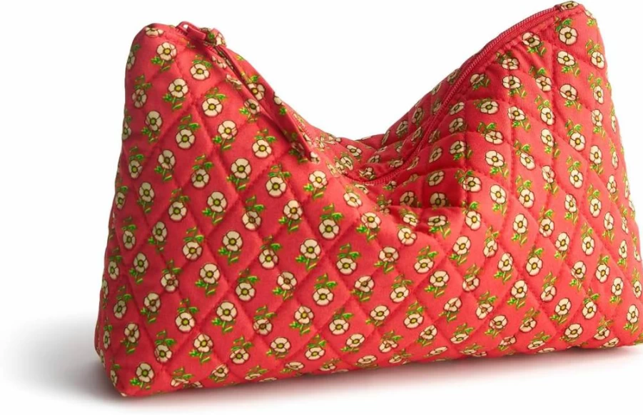 Vera Bradley Cotton Zip Pouch - Medium Size Premium Makeup & Travel Organizer Bag